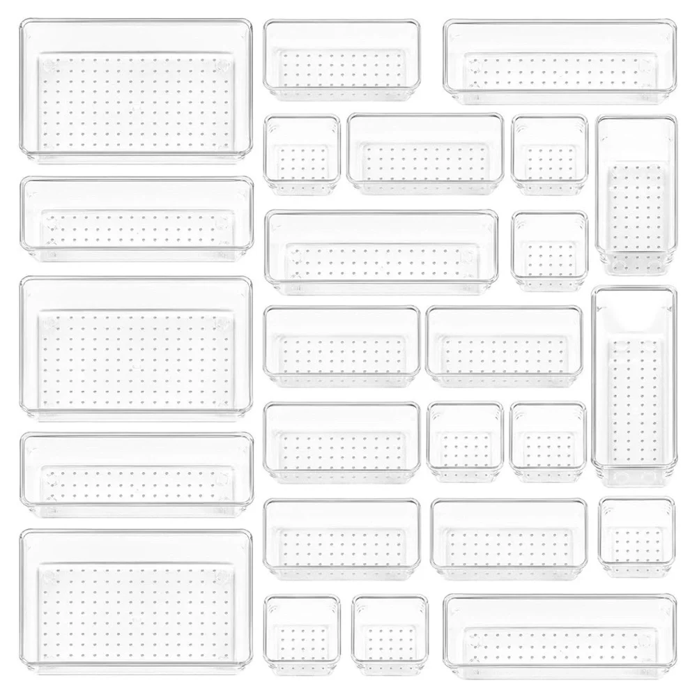 Clear plastic drawer organizer - 25pcs